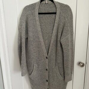 Free People Oversized Boyfriend Cardigan Grey L